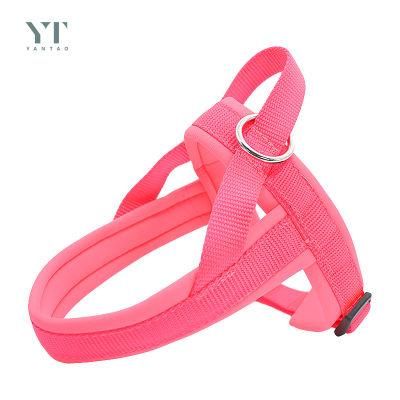 Custom High Quality Reflective Nylon Soft Pink Neoprene Padded Quick Fit Dog Harness for Walking