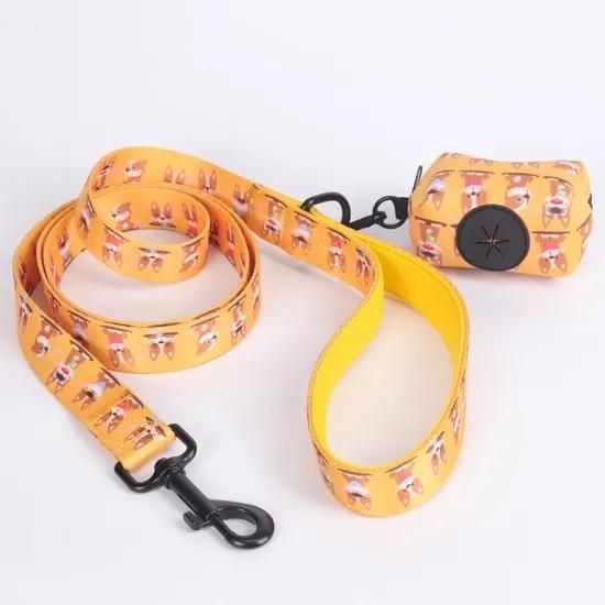 2021 Wholesale Sublimation Custom Dog Harness Soft Padded Handle Strong Polyester Dog Leash for Outdoors