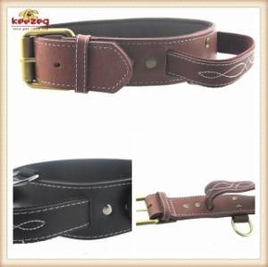 High Quality Leather Durable Dog Collar for Big Dog (KC0043)