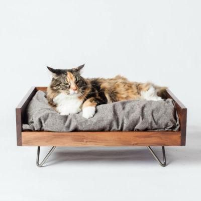 Luxury Wood Dog Tent Bed with Cushion