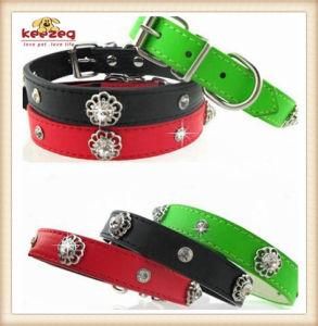 Quality Leather Dog Cat Collars/Dog Cat Pet Products Leash/Harness (KC0047)