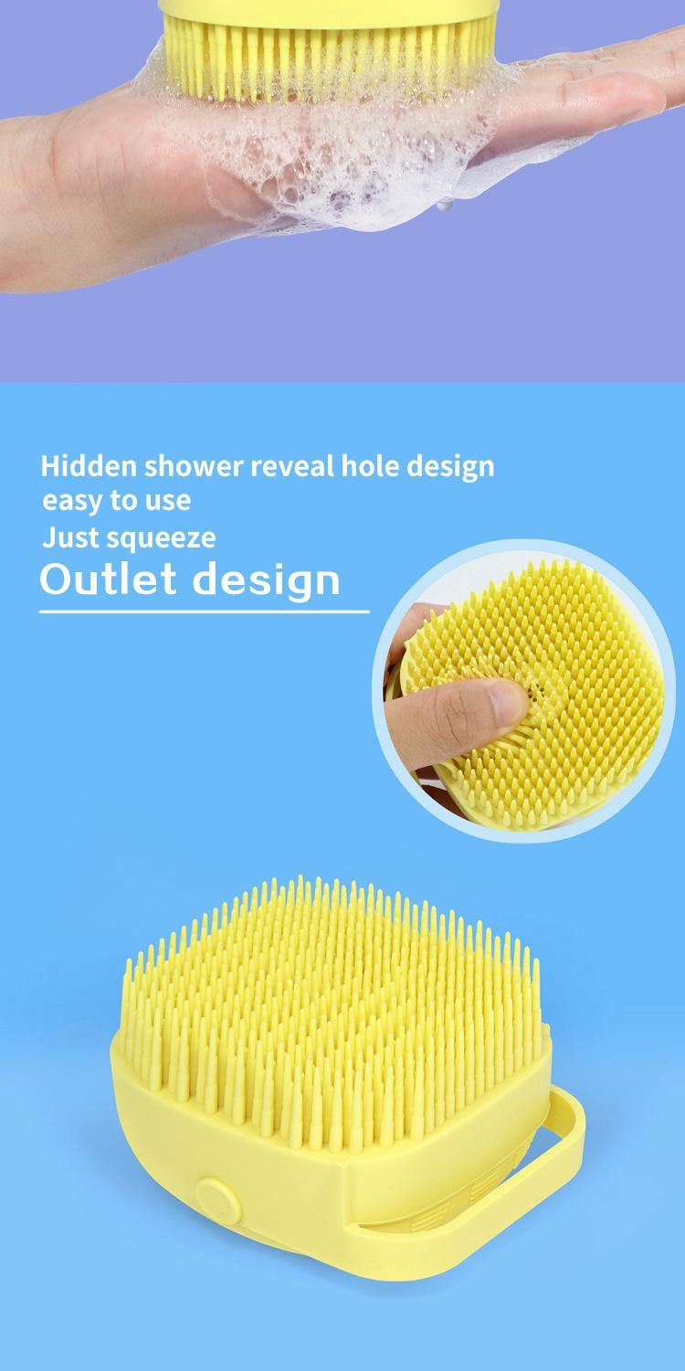 Soft Silicone Hairy Cat and Dog Bath Brush Comb Washer Shampoo Dispenser for Pet Cleaning, Beauty and Hair Removal Products