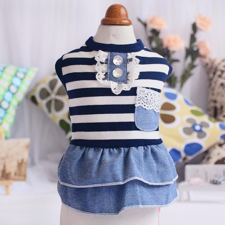 Source Manufacturers Hot Sale New Arrival Dog Skirt Sweet Puppy Denim Princess Dress Dog Clothes