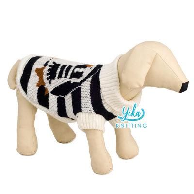 Small Medium Dogs with Golden Thread Turtleneck Cable Knit Pullover Dog Sweaters for Cold Weather