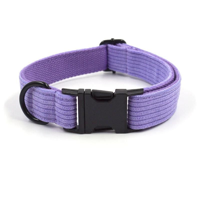 Instagram Hot Selling Corduroy Dog Collars Harness Custom Colors Corduroy Dog Collars Dog Leashes
