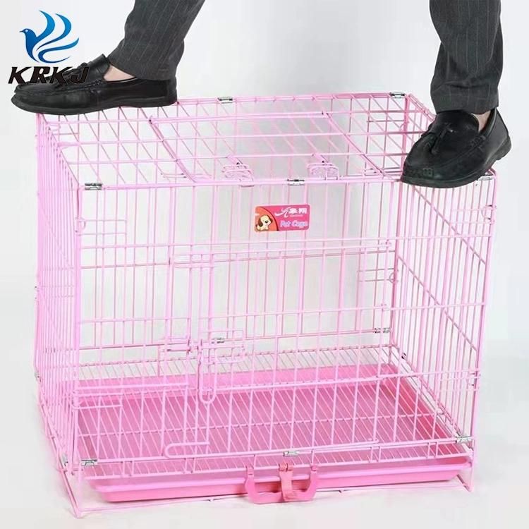 Thickness Foldable Portable Dog Plastic Flooring Cages Metal Kennels for Large and Medium Dogs