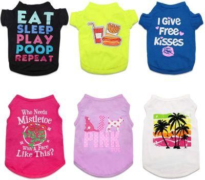 Printed Puppy Shirt 6 Packs - Soft Breathable Pet T-Shirt