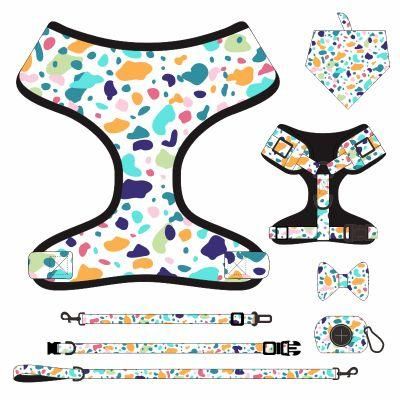 Hot Selling Factory Custom Pet Products Small Fresh Color Dots Milk Pattern Pet Collar, Pet Harness, Pet Rope, Bow Tie, Safety Rope