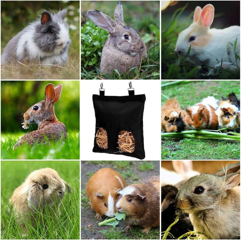 Small Animal Pet Hay Bag Rabbit Feeder Storage Bag Guinea Pig Rabbit Hanging Feeder Bag