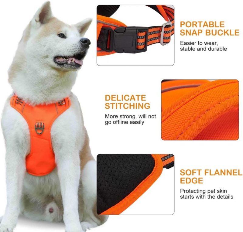 Durable Reflective Vest Harness Soft Padded for Walking Hiking