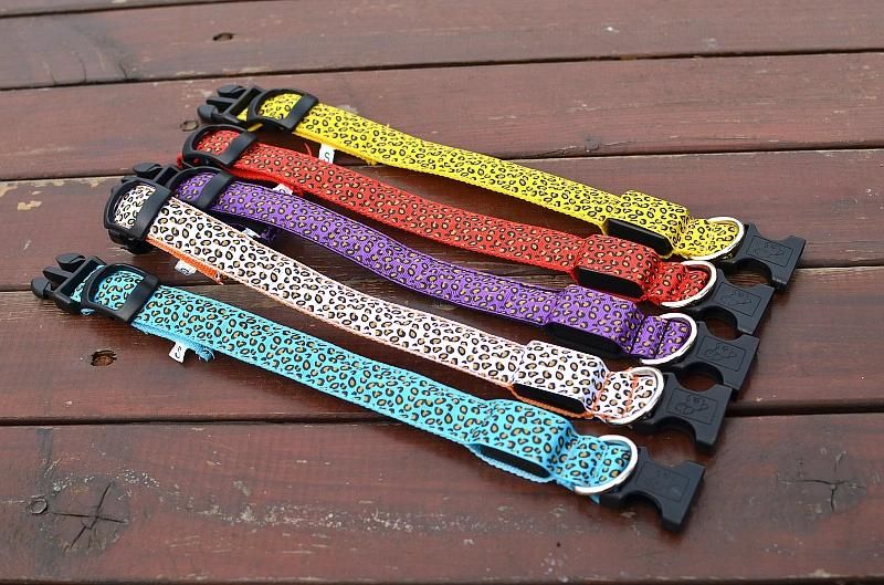 Pet Dog LED Luminous Collar New Leopard Adjustable Luminous Collar