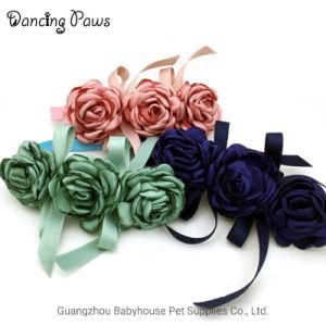 Hot Selling Pet Products Wedding Flower Adjustable Dog Collar Jewellry Accessory for Cat
