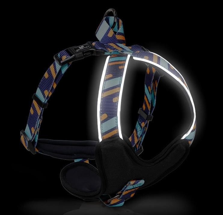 High Quality Pet Supply Printed Polyester Pet Harness Lightweight Pet Chest Harness