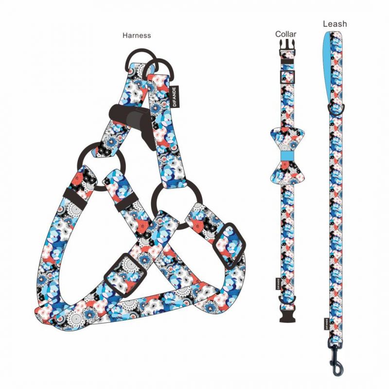 High Quality Comfort Mesh 2 in 1 Reversible Dog Harness with Matching Dog Collar Leash Set
