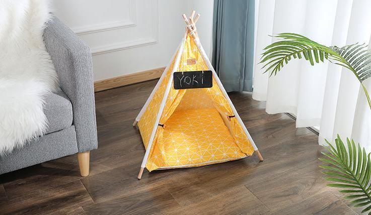 Dog Products, Pet Teepee with Cushion for Small Dogs and Cats House Puppies House with Bed Pet Tent Bed Indoor Outdoor