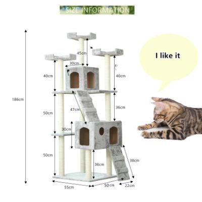 Vcare Pet Super Great Big Deluxe Activity Castle Large Luxury Fur Sisal Cat Climbing Tower House Cat Tree