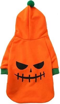 Pet Dog Cat Halloween Pumpkin Hoodies Funny Puppy Kitten Costume