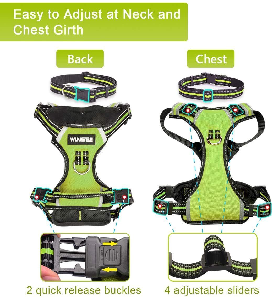 Reflective Dog Hrness with Back and Front Leash Clips