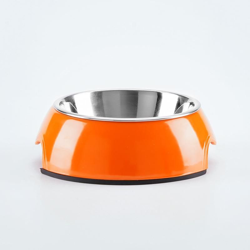 Stainless Steel Dog Bowls Double Melamine Dog Bowl Non-Slip Pet Bowl Feed Water Cat Supplies