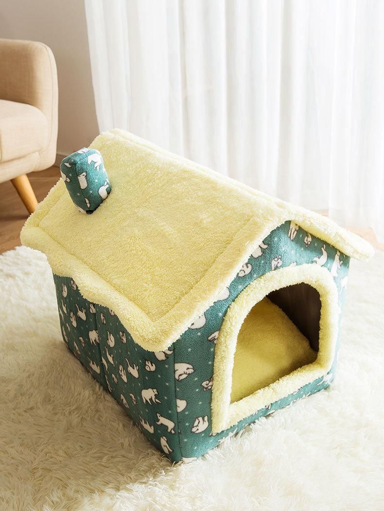 Wholesale OEM Washable Foldable Luxury Indoor Pet Bed House for Dogs Cats