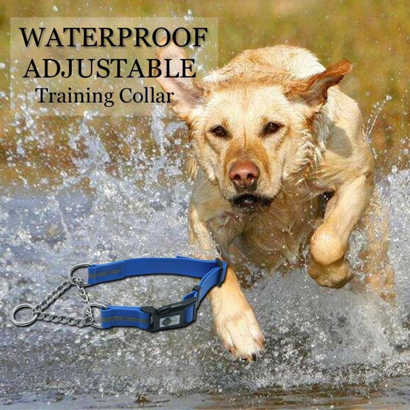 Hot Sale Martingale Dog Collars Adjustable Plain Color P-Choke Chain Pet Dog Training Collar