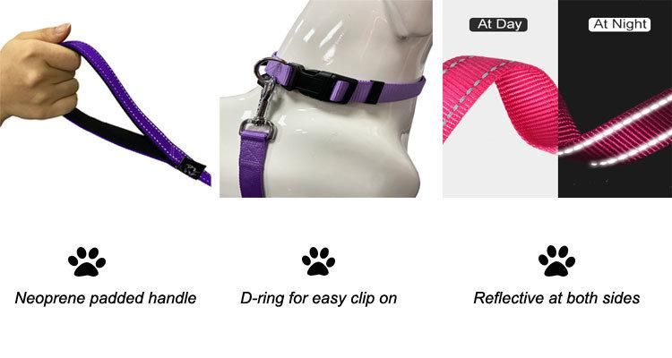 Various Colors Wholesale High Quality Dog Leash, Nylon No Pull Comfort Reflective Dog Leash//