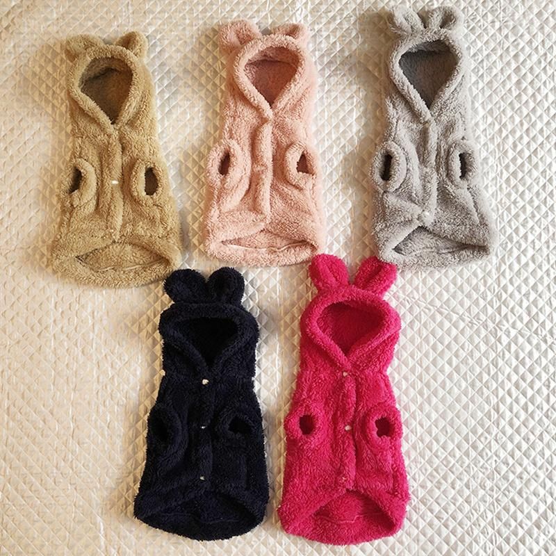 Fleece Dog Accessories Hoodie Winter Pet Products Dog Soft Clothes