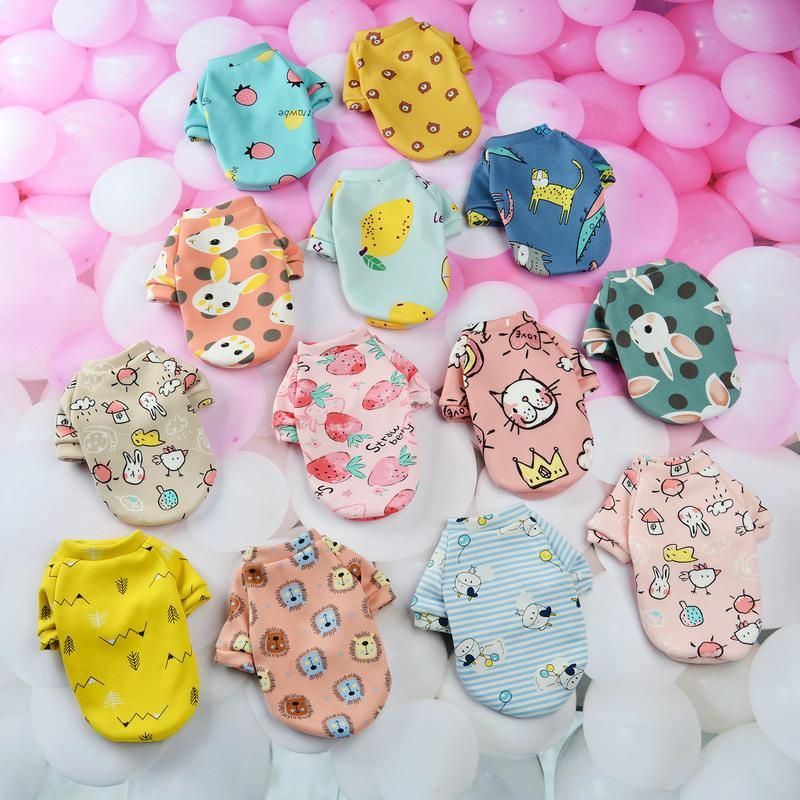 Cute Print Small Dog Hoodie Coat Pet Cloth Sweatshirt Puppy Cat Pullover Dog Cloth