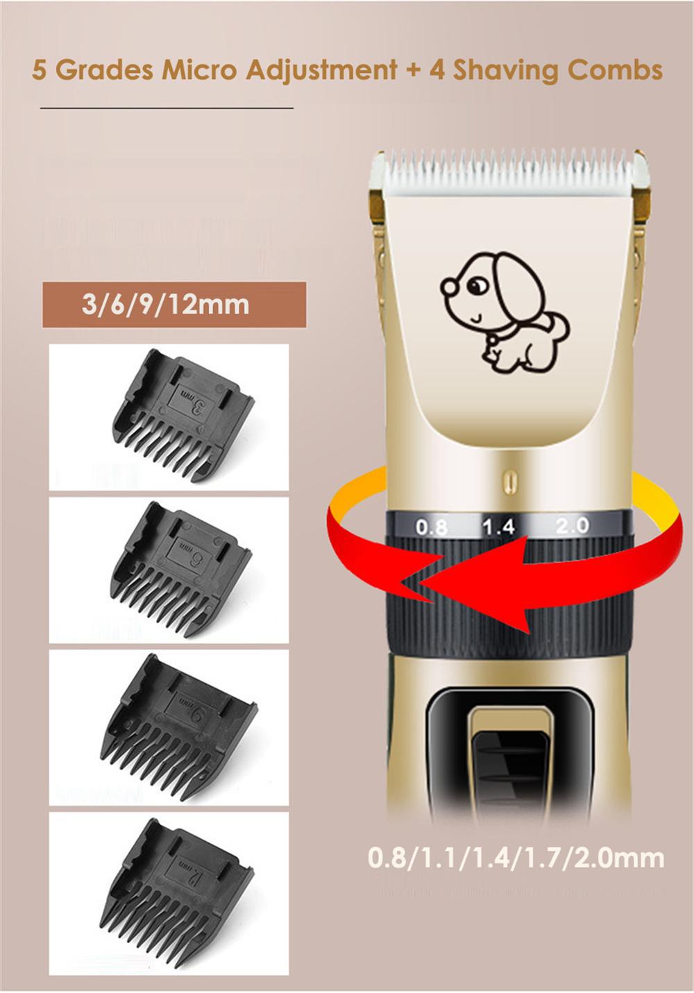 Pet Dog Cat Grooming Kit Rechargeable Cordless Electric Hair Clipper Trimmer