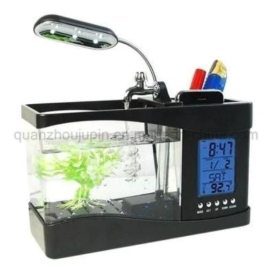OEM LED Fish Tank with Pencil Vase Clock Calendar