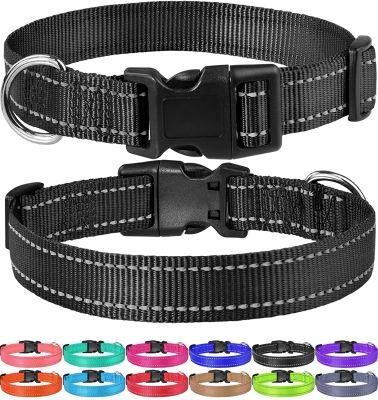 Classic Solid Colors Black Large Size Dog Collar
