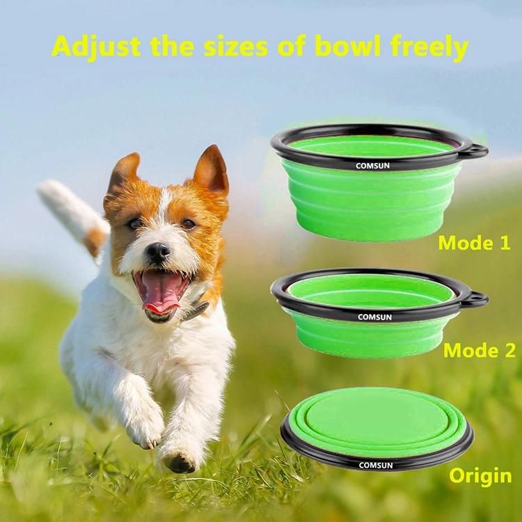 Food Grade Silicone BPA Free Foldable Expandable Cup Dish for Pet Cat Food Water Feeding Portable Travel Bowl/Pet Toy