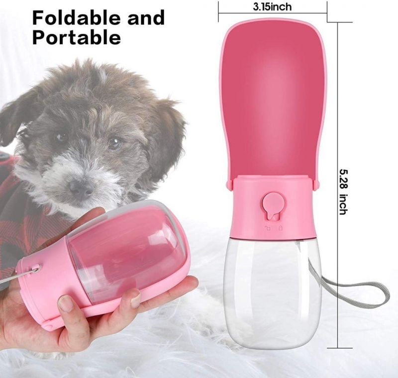 Pet Water Dispenser Feeder Foldable 300ml Bottle Bowl Drinker Cup