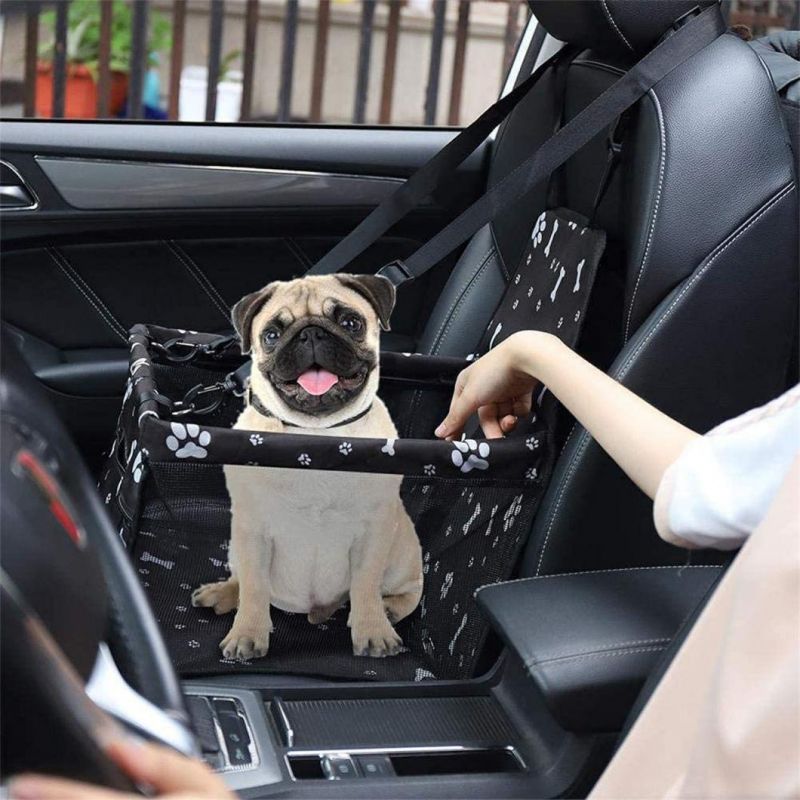 Pet Car Booster Dog Car Seat with Cute Pet Paw Pattern