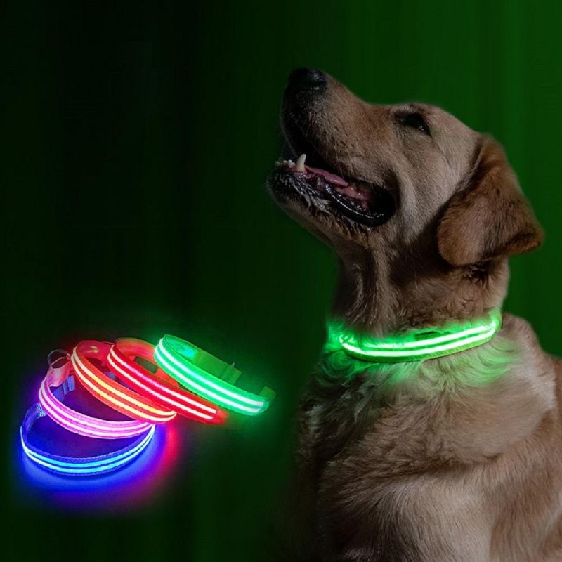 Rechargeable Nylon Flashing Light up Dog LED Collar