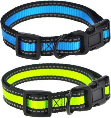Nylon Webbing Pet Strap Light Weight Reflective Dog Collar