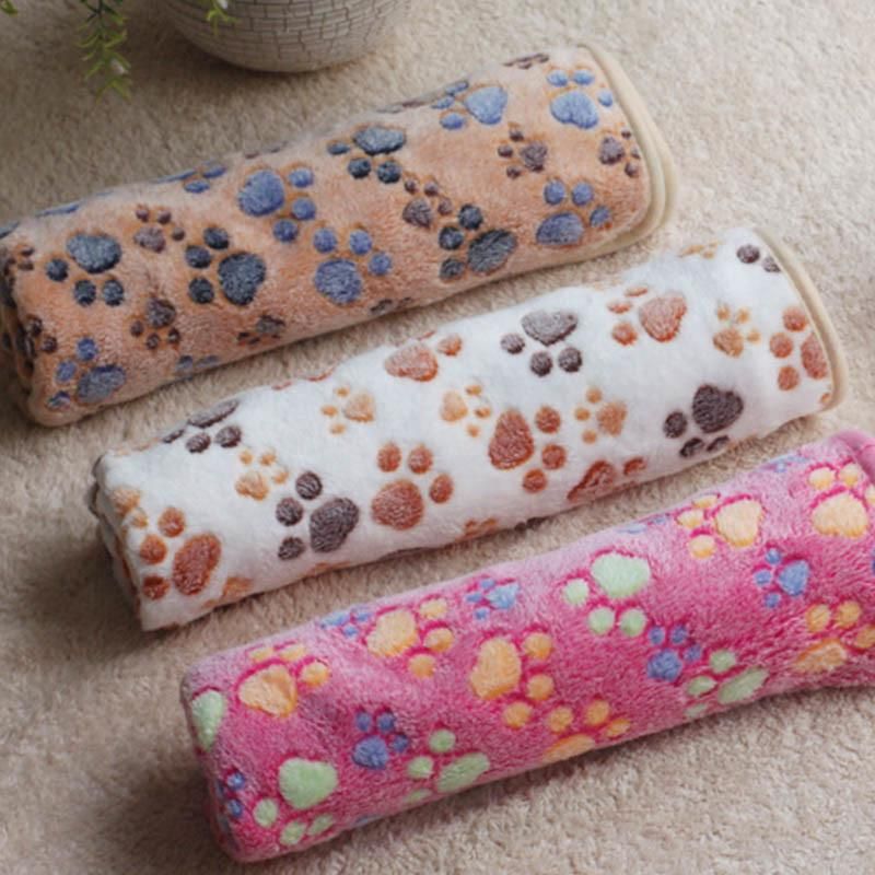 Dog Supplies Pet Sleep Warm Paw Print Pet Beds Mat Pet Blanket