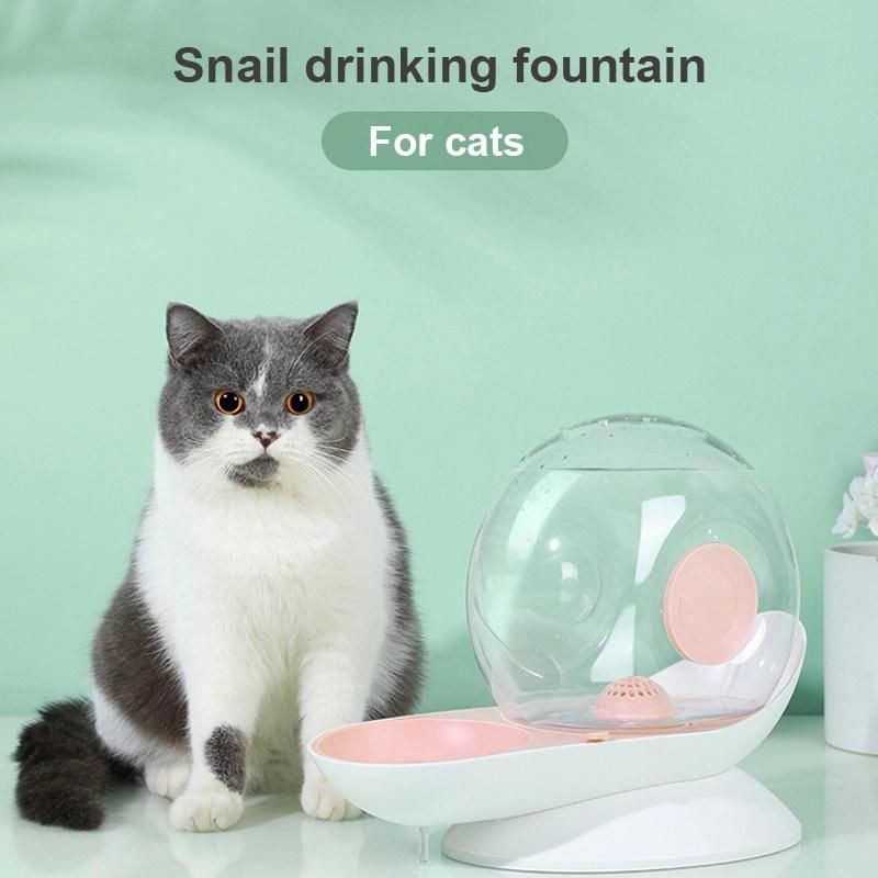 2.8L Automatic Water Fountains Snail-Shaped Bottle Cat Dog Feeder Self-Dispensing Gravity Waterer Dispenser for Small Animals Medium Pets Dogs Cats Puppy Kitten