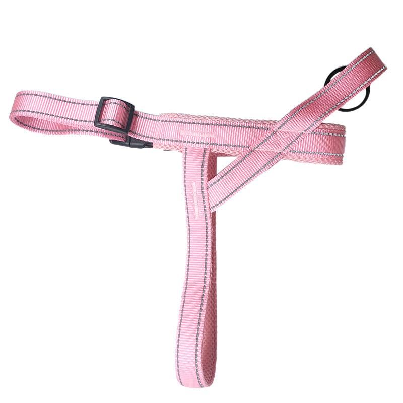 Casual Saddle Dog Harness, Pink Reflective Strip Pet Harness, Reflective Strips Around The Pet Harness