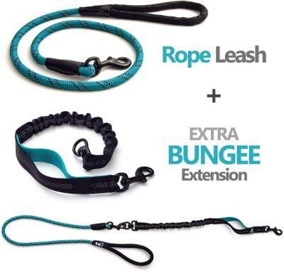 Anti-Pull Shock Absorbing No Slip Reflective Dog Leash for Outside