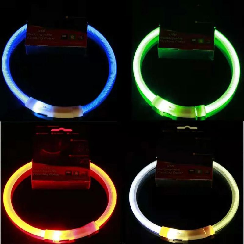 Luminous LED Dog Collar USB Charging Flashing Night Cat Collars Pet Accessories