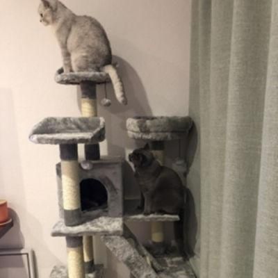 Modern Style Active House Furniture Play Tower Multi Level Cat Tree Tower Condo with Scratching Posts