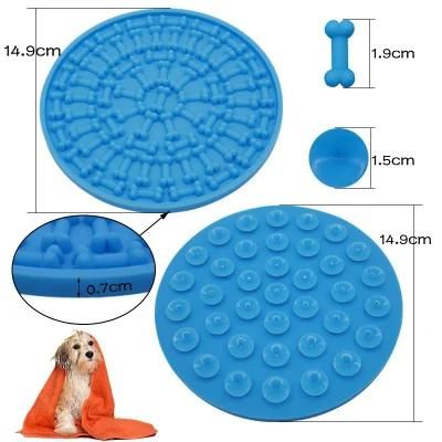 Silicon Dog Lick Bone Shower Assistant Lick Pad Distraction Device with Strong Suction Cups