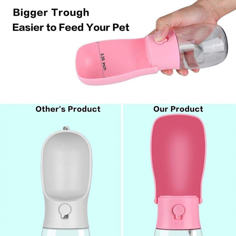 Pet Water Dispenser Feeder Foldable 300ml Bottle Bowl Drinker Cup