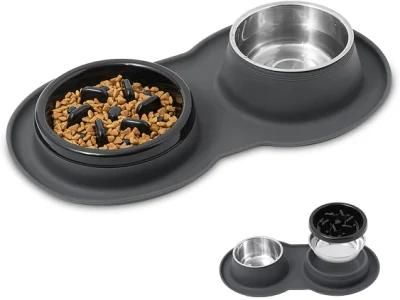 Feeding Stainless Steel Food Water Cats Bowl