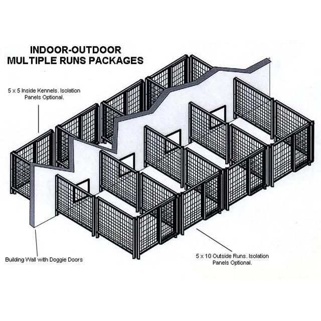 Warehouse Storage Galvanized Metal Welded Dog Kennel Run.