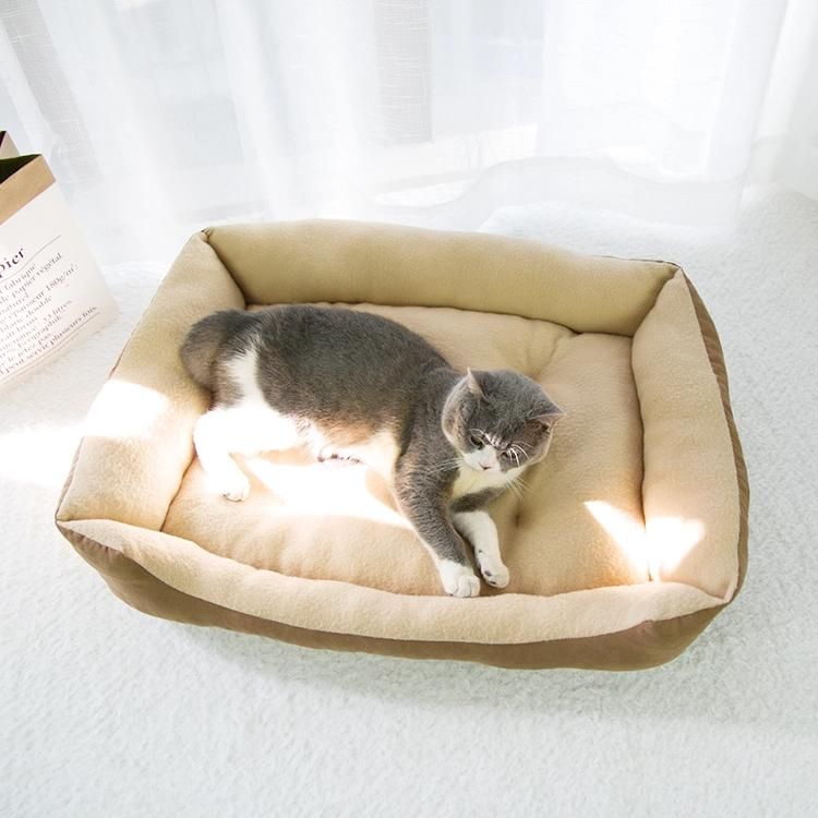 Breathable Faux Fur Dog Cat Bed Washable Multifunctional Pet Mattress with Removable