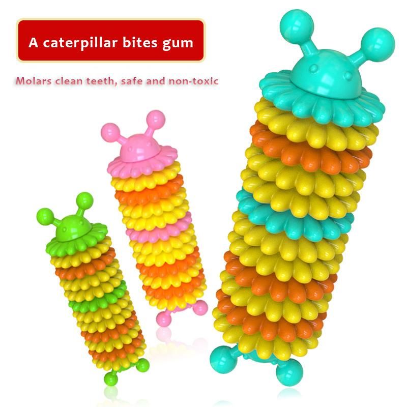 Pet Chewing Toy Interactive Caterpillar Biting TPR Teeth Cleaning Products