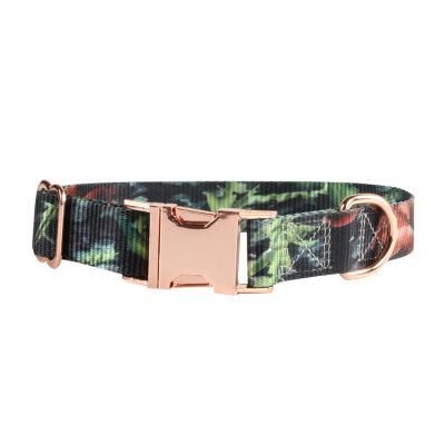 Custom Sublimation Designed Pattern Pet Collars with Metal Buckle, Durable Adjustable Nylon Heat Transfer Print Dog Collar