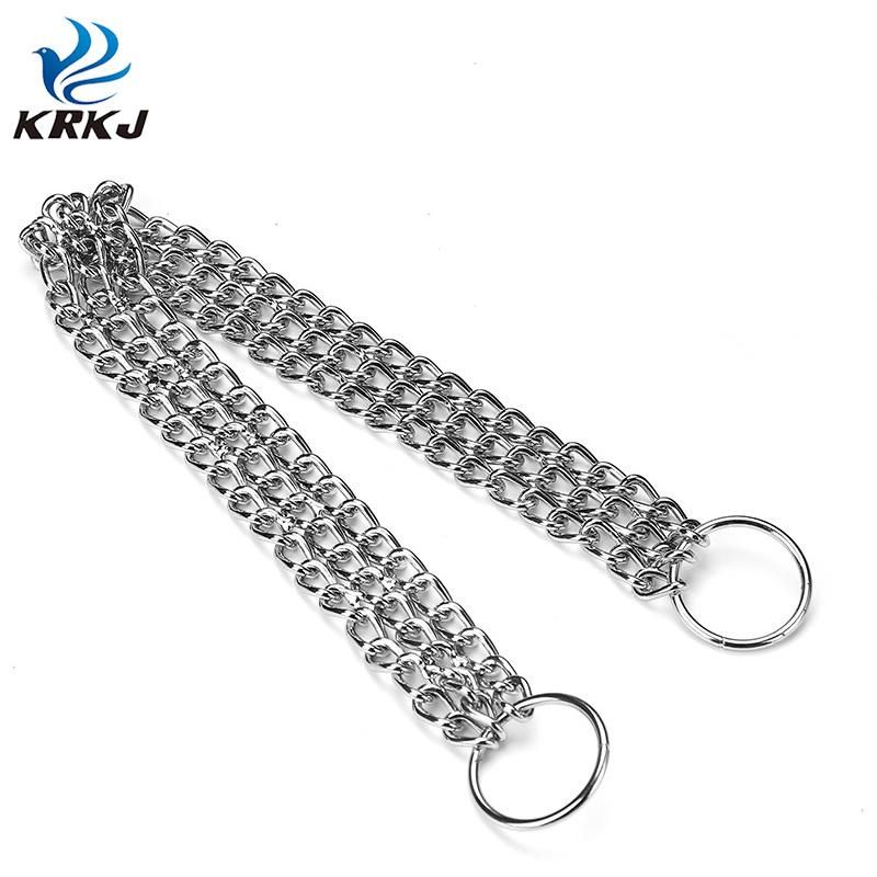 Sturdy and Durable Metal Material Dog Neck Triple Layered Chain Chock Collar Choker for Large Dog